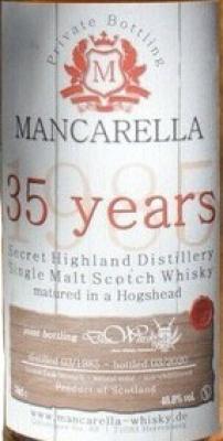 Secret Highland Distillery 1985 Ma 35yo #15 Joint Bottling with deinwhisky.de 48.8% 700ml