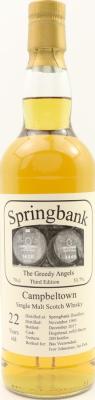 Springbank 1995 The Greedy Angels 3rd Edition Hogshead Refill Sherry Bas Veenendaal Ivor Johnstone Ian Park 53.7% 700ml