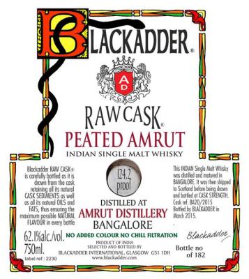 Amrut Nas BA Peated Raw Cask 62.1% 750ml