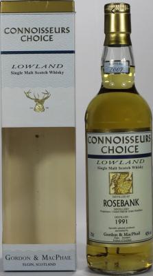 Rosebank 1991 GM Connoisseurs Choice Refill Sherry Hogsheads 40% 700ml