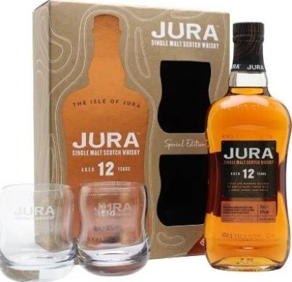 Isle of Jura Giftbox With Glasses 12yo 40% 700ml