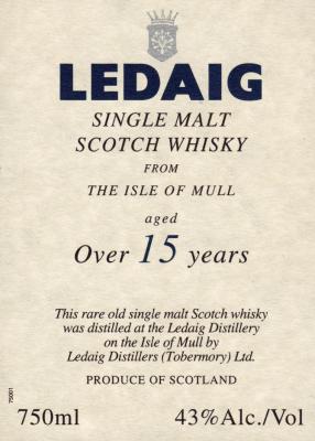 Ledaig 15yo 43% 750ml