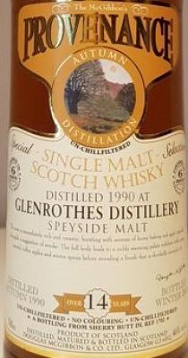 Glenrothes 1990 McG McGibbon's Provenance 14yo One Cask Sherry DMG 1702 46% 700ml