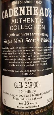 Glen Garioch 1974 CA 54.9% 700ml