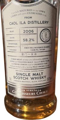 Caol Ila 2006 GM Connoisseurs Choice Cask Strength 1st Fill Bourbon Barrel Sha Men Yi Zhi Hui 58.2% 700ml