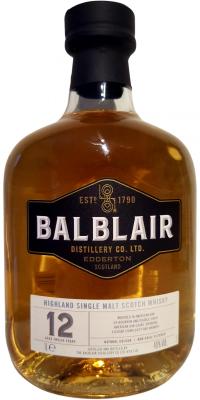 Balblair 12yo Ex-bourbon & Doublefired American oak 46% 1000ml