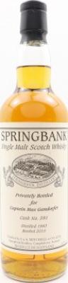 Springbank 1993 Private Bottling #591 Captain Max Gandorfer 52.5% 700ml