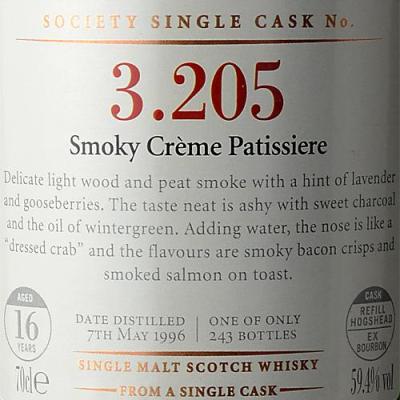 Bowmore 1996 SMWS 3.205 Smoky Creme Patissiere Refill Hogshead 3.205 59.4% 700ml