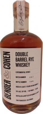 Bender & Cohen Double Barrel Rye Whisky Experimental Series Oak Barrels 55% 750ml