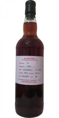 Longrow 1999 Duty Paid Sample For Trade Purposes Only Fresh Sherry Hogshead Rotation 470 55% 700ml