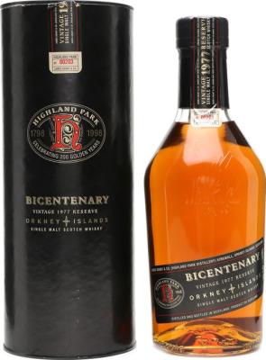 Highland Park 1977 Bicentenary Reserve Repatriated Japanese Market 40% 700ml