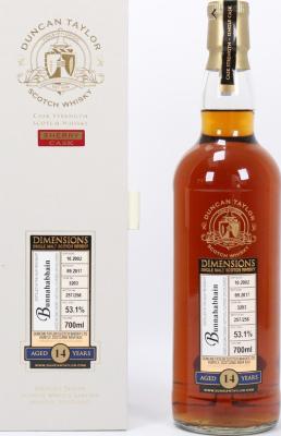 Bunnahabhain 2002 DT Dimensions Sherry Cask #3203 53.1% 700ml