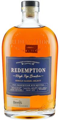 Redemption High Rye Bourbon Pre-Prohibition Rye Revival new charred oak barrels WES-060-06-2 Binny's beverage depot 52.5% 750ml