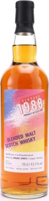 Blended Malt Scotch Whisky 1988 SpSp 31yo 1st Fill Bourbon Barrels 43.1% 700ml