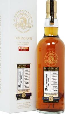 Bunnahabhain 2002 DT Dimensions Sherry Casks #383223 54.9% 700ml