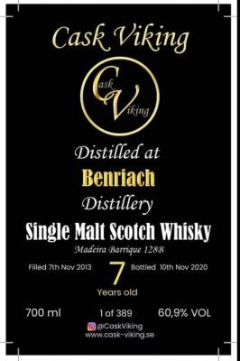 BenRiach 7yo CV Madeira Barrique 128B 60.9% 700ml