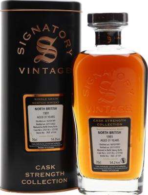 North British 1991 SV Cask Strength Collection Refill Sherry Butt 54.2% 700ml