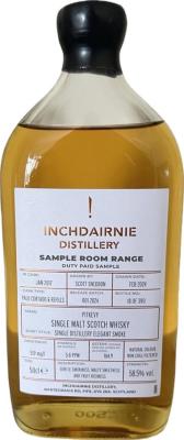 InchDairnie 2017 Sample Room Range Duty Paid Sample Pitkevy 58.5% 500ml