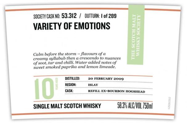 Caol Ila 2009 SMWS 53.312 Refill Ex-Bourbon Hogshead 58.3% 750ml