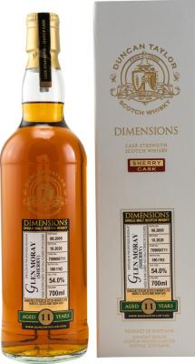 Glen Moray 2009 DT Dimensions Sherry Cask #709000711 54% 700ml