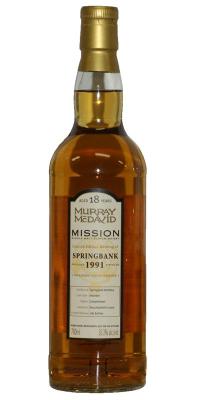 Springbank 1991 MM Mission Gold Series Bourbon 50.3% 700ml