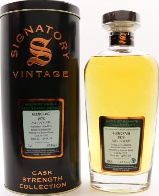 Glencraig 1976 SV Cask Strength Collection Bourbon Barrel #4258 47.1% 700ml