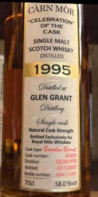 Glen Grant 1995 MMcK Bourbon Barrel #60454 Royal Mile Whiskies Exclusive 58% 700ml