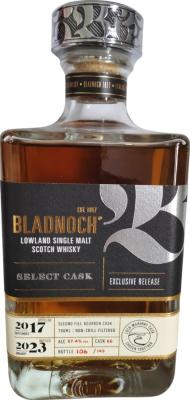 Bladnoch 2017 Select Cask 2nd fill bourbon Loch Maberry panel selection 57.4% 700ml