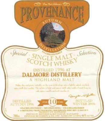 Dalmore 1996 McG McGibbon's Provenance Two Refill Hogsheads DMG 3118 + 19 46% 700ml