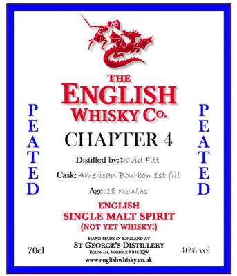 The English Whisky Chapter 4 Peated 1st Fill American Bourbon 46% 700ml