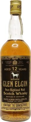 Glen Elgin 12yo Pure Highland Malt Scotch Whisky Imported Erik Andersen Kopenhagen Denmark 43% 750ml