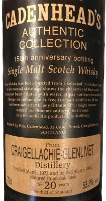 Craigellachie 1972 CA oak cask 53.3% 700ml