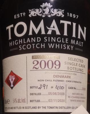 Tomatin 2009 #3386 Denmark Exclusive Mac Y 54% 700ml