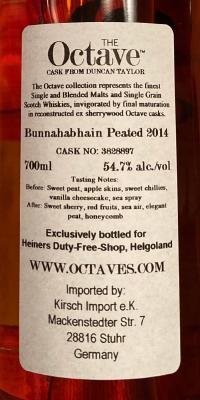 Bunnahabhain 2014 DT Heiner's Duty Free Shop Helgoland 54.7% 700ml