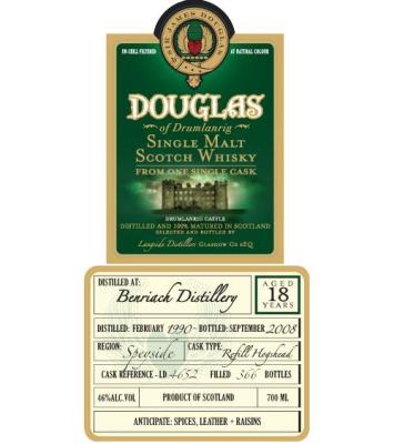 BenRiach 1990 DoD Refill Hogshead LD 4652 46% 700ml