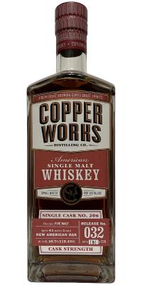 Copperworks American Single Malt Whisky Release No. 032 New American Oak 59.7% 750ml