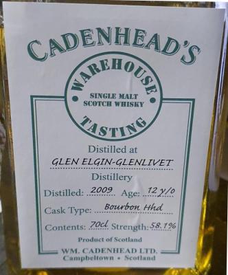 Glen Elgin 2009 CA Bourbon Hogshead 58.1% 700ml