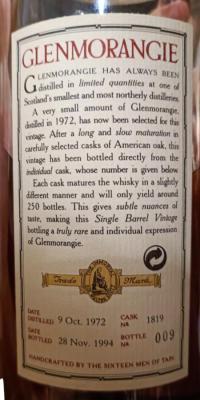 Glenmorangie 1972 Single Barrel Vintage 46% 700ml