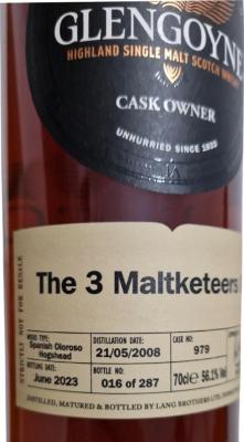 Glengoyne 2008 Cask Owners Spanish Oloroso Hogshead The 3 Maltketeers 56.1% 700ml