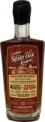 Liber 2016 SWC The Great Sherry Cask Xperience Historic PX Cask + Palo Cortado Quarter Cask The Caskhound 53.9% 500ml