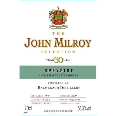 Balmenach 1979 JY The John Milroy Selection Hogshead R1253 56.3% 700ml