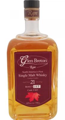 Glen Breton Rare 21yo American Oak Cask #665 Caskers of Ottawa 43% 750ml