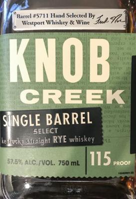 Knob Creek Single Barrel Select 57.5% 750ml