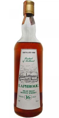 Laphroaig 1968 GM Round bottle label from Triangular shape bottle Sestante impo 40% 750ml