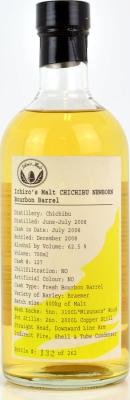 Chichibu 2008 Ichiro's Malt Newborn Fresh Bourbon Barrel #127 Distillery 62.5% 700ml