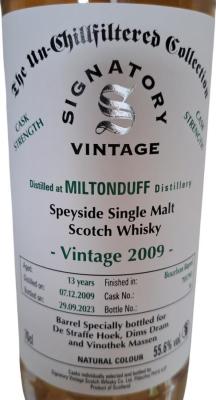 Miltonduff 2009 SV The Un-Chillfiltered Collection Cask Strength Bourbon barrel De Straffe Hoek Dims Dram Vinothek Massen 55.6% 700ml
