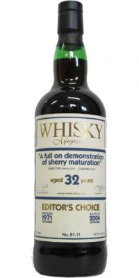 Glen Keith 1971 SMWS 81.11 Whisky Magazin A full on demonstration of sherry maturation Sherry Butt Whisky Live in Tokyo 10th February 2008 56.4% 750ml