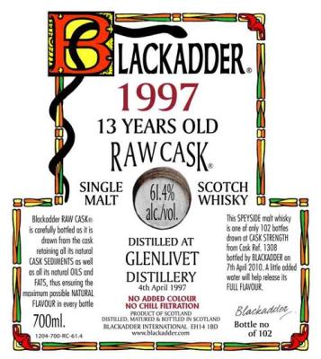 Glenlivet 1997 BA Raw Cask 1308 61.4% 700ml