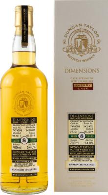 BenRiach 2011 DT Dimensions Sherry Cask #7474008 54% 700ml