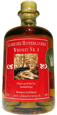 Luzerner Hinterlander Whisky Nr. 4 Merlot Wine Cask 40% 500ml